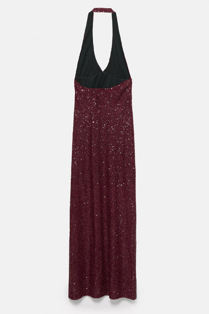 Elyra | Halter Sequin Dress