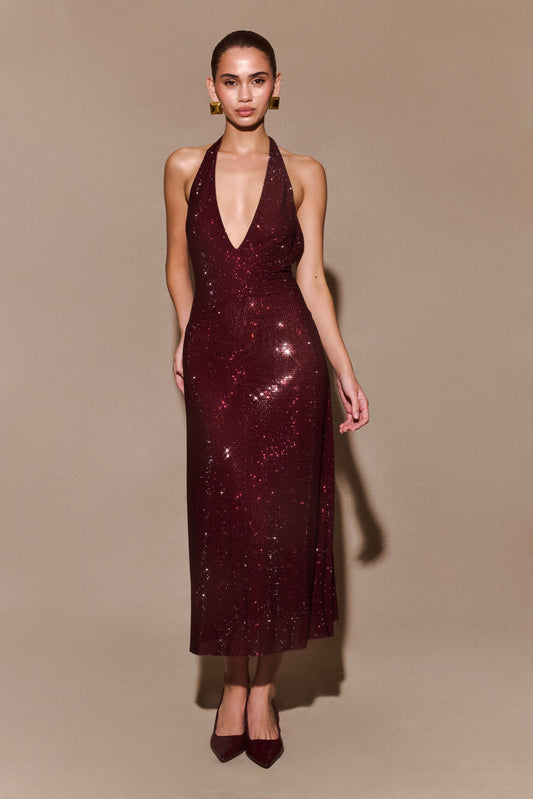 Selina | Sparkle Halter Dress
