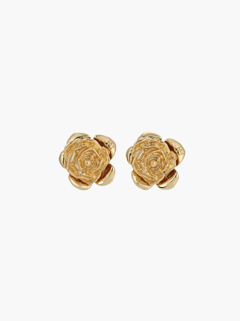 Vyanna -  Gold & Silver Rose Earrings