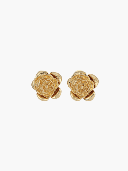 Vyanna -  Gold & Silver Rose Earrings