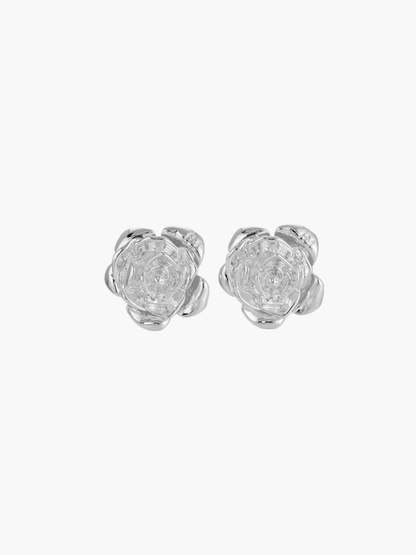 Vyanna -  Gold & Silver Rose Earrings