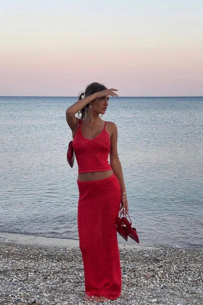 Celinne – Sleeveless knitted set with elegant cut