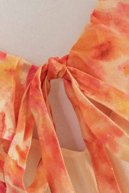 Amelora – Romantic Ruffle Dress with Floral Print