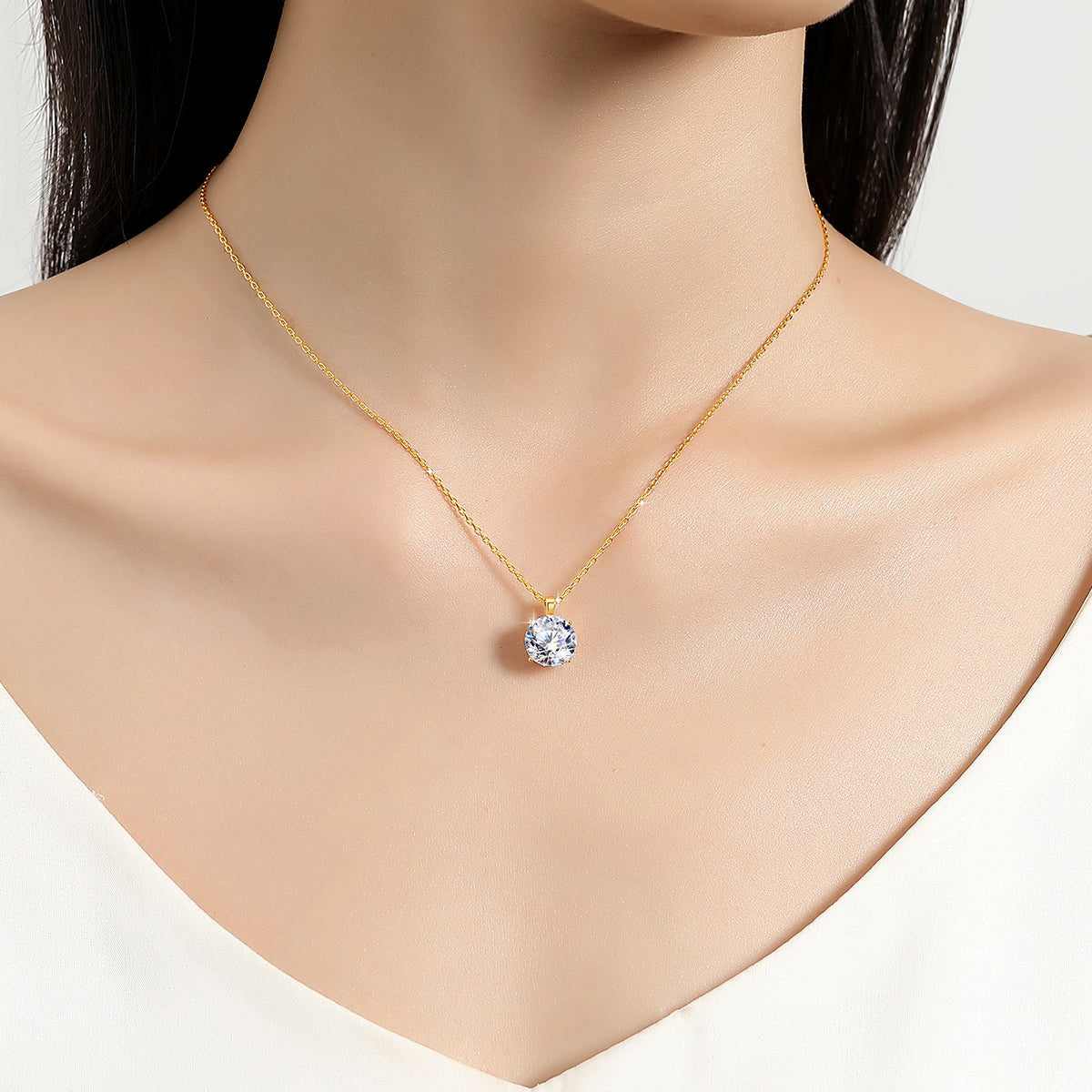 Collier Moissanite Gold Necklace