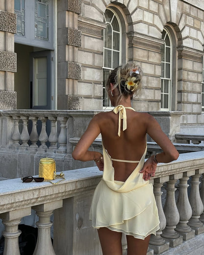 Halleria – Halter Backless Mini Dress