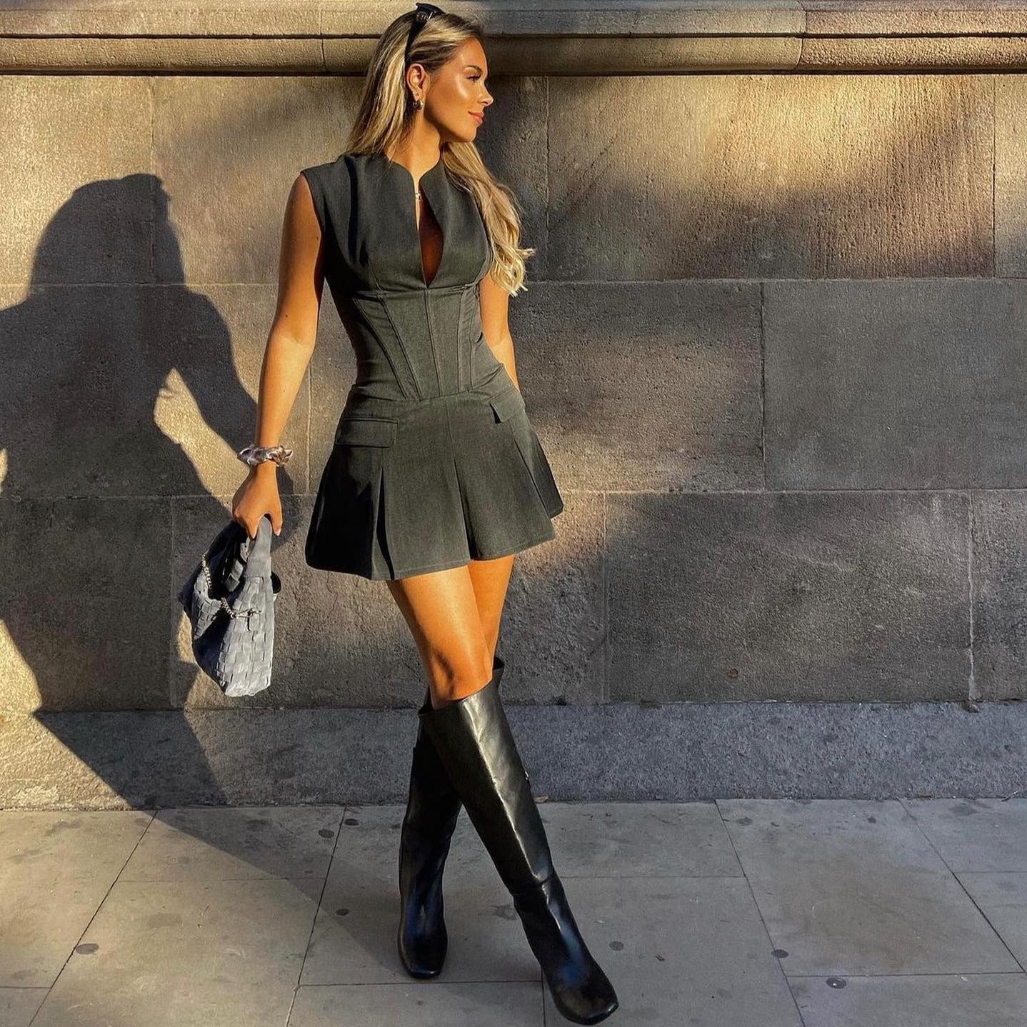 Sylvette – Corset Mini Dress with Pleated Skirt