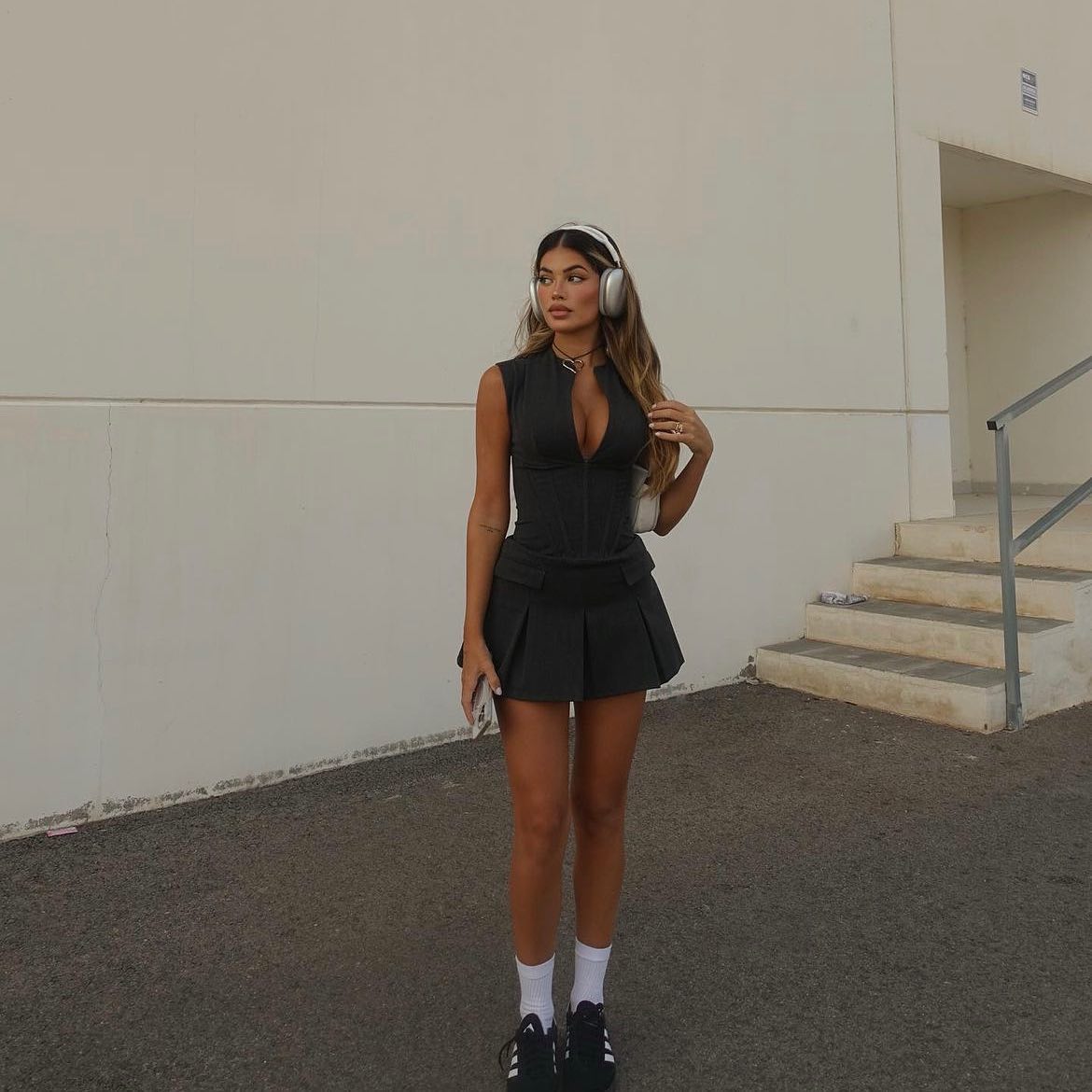 Sylvette – Corset Mini Dress with Pleated Skirt