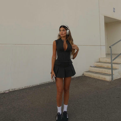 Sylvette – Corset Mini Dress with Pleated Skirt