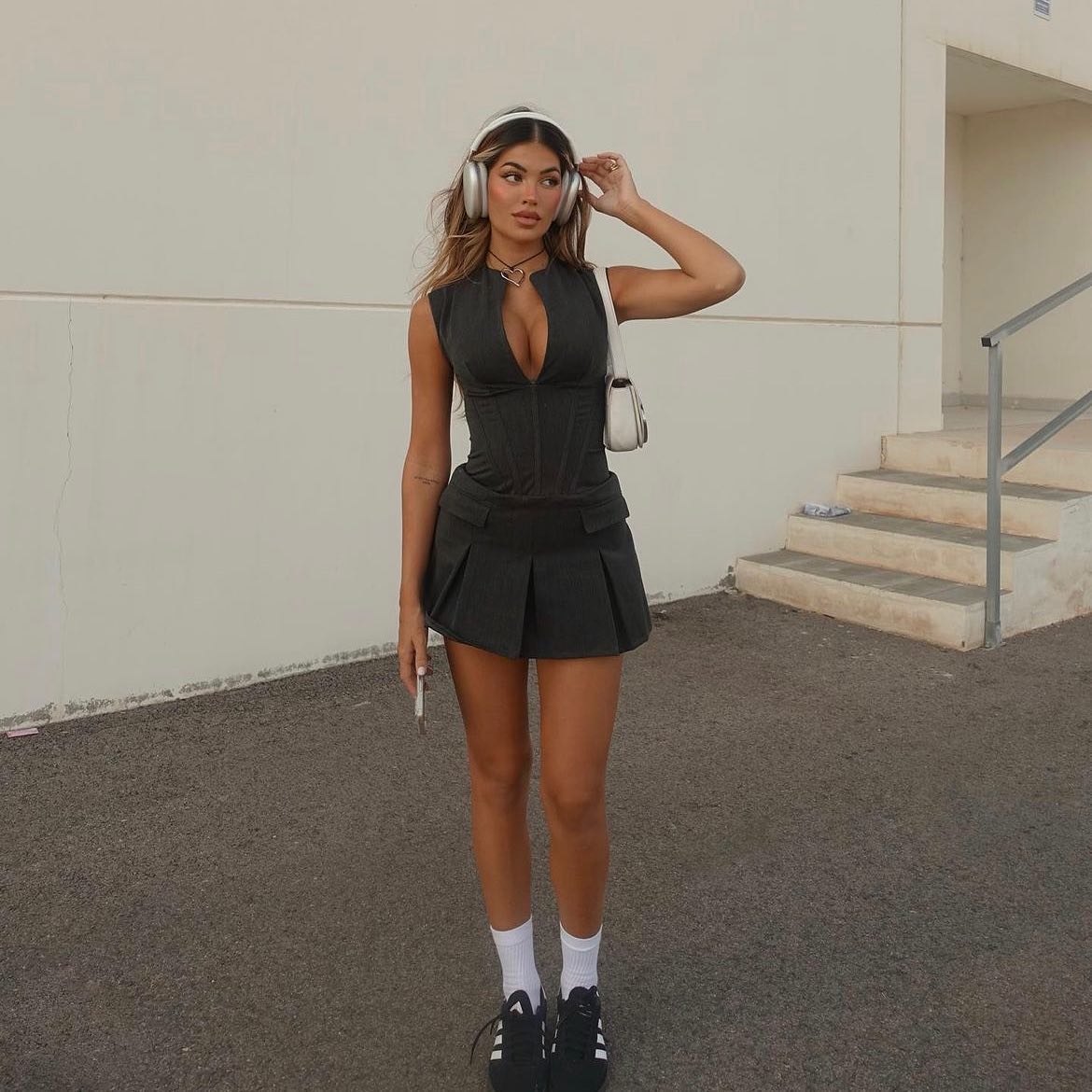 Sylvette – Corset Mini Dress with Pleated Skirt